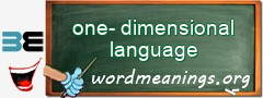 WordMeaning blackboard for one-dimensional language